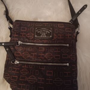 Harley-Davidson Black and Orange Crossbody Bag
